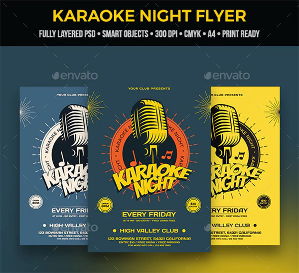 Karaoke Flyer PSD Design