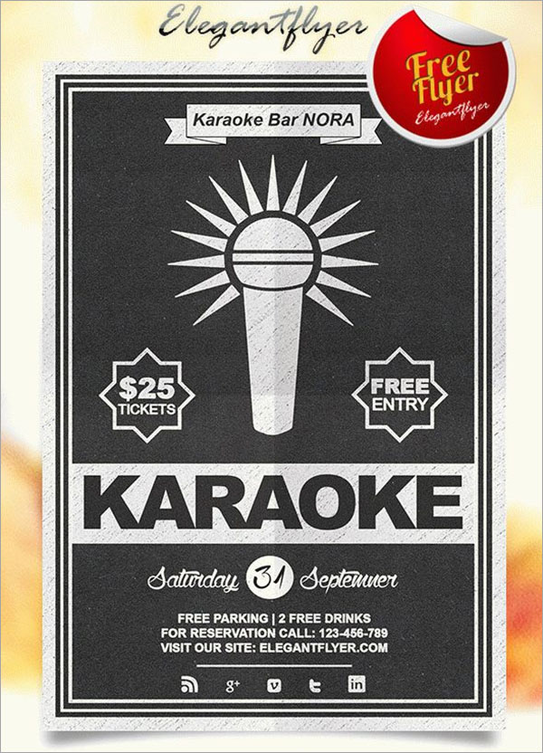 Karaoke Free Flyer PSD Template Design