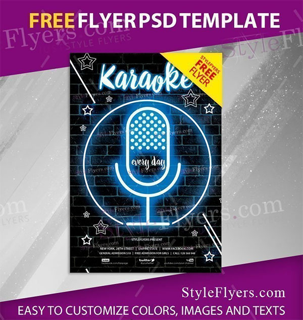 Karaoke Free Flyer PSD Template