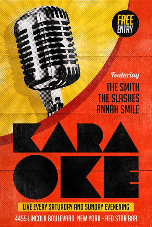 Karaoke Free Flyer Template Design