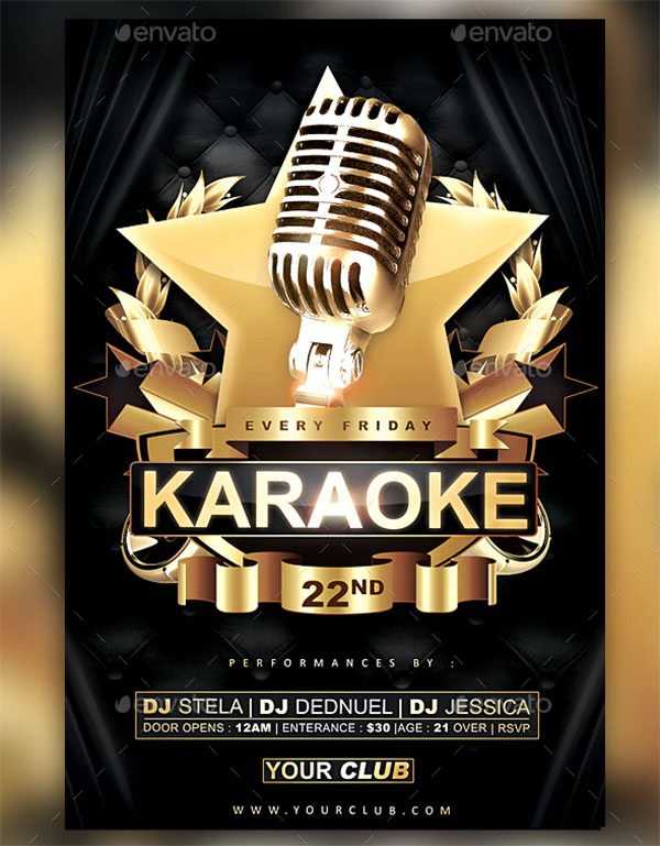 Karaoke Gold Flyer Template