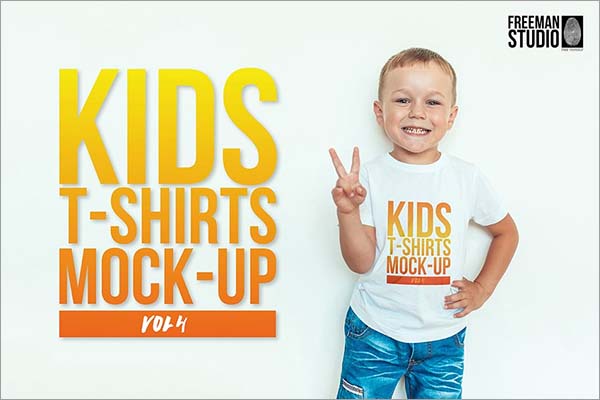 Kids T-Shirt PSD, JPG Mockup