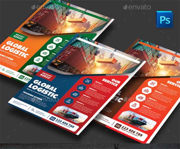 Logistic Photoshop Flyer Template