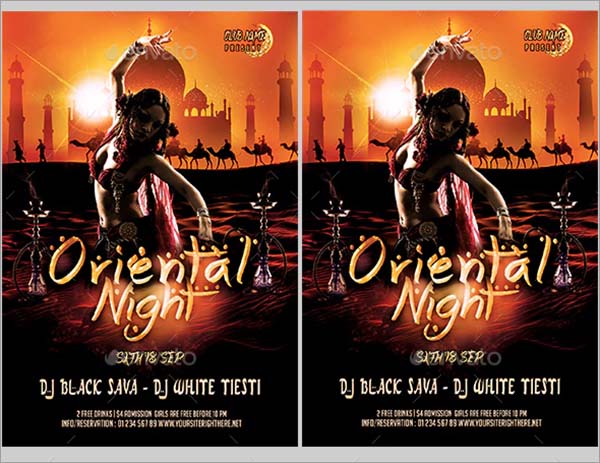 Oriental Night Dancing Flyer PSD Template