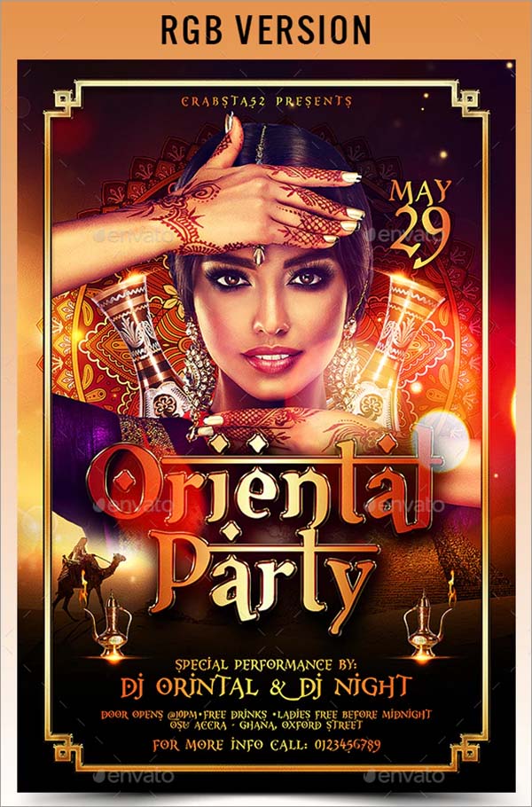 Oriental Party Flyer Template