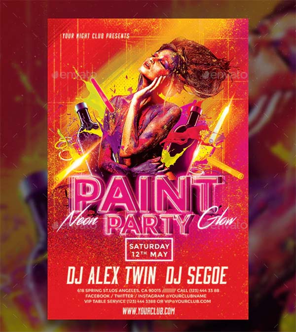 Paint Party Flyer PSD Template