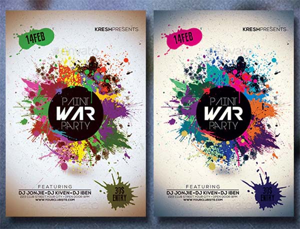 Paint War Party Flyer Template