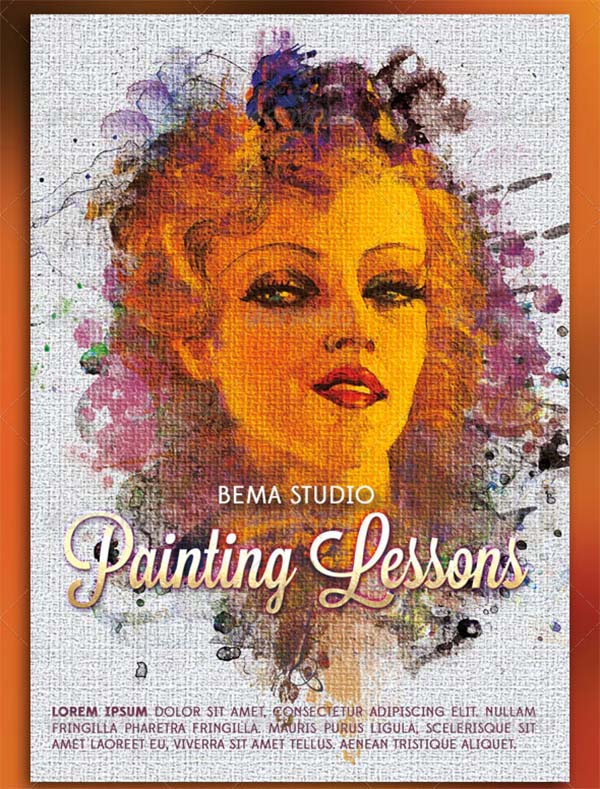 Painting Classes Flyer DVD Ticket Template