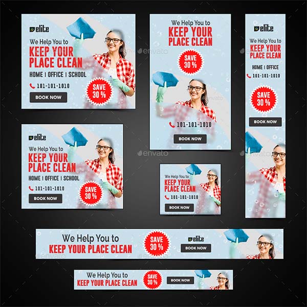 Photoshop Cleaning Service Banners