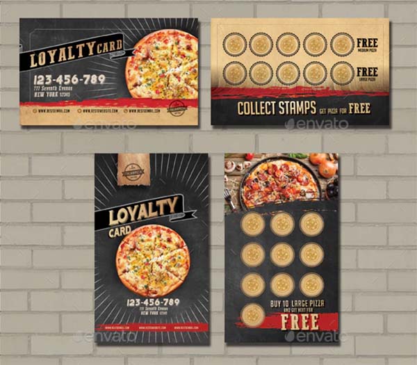 Pizza Voucher Loyalty Card Template