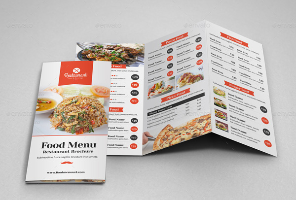 Simple Food Restaurant Trifold Brochure