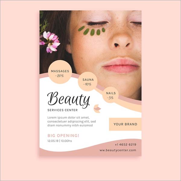 Spa Makeup Flyer Template Free Vector