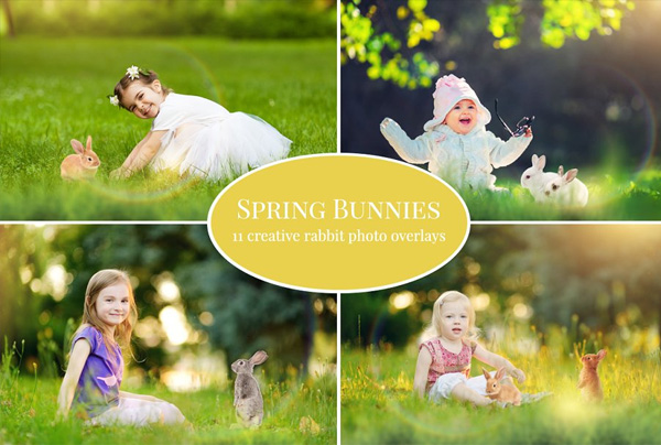 Spring Bunnies Photo Overlays Actions