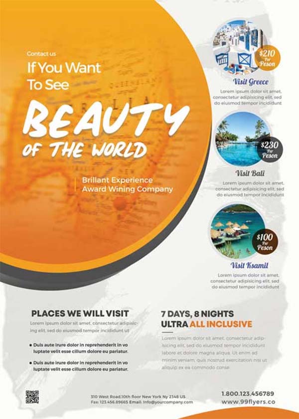 Travel Tour Free Flyer Template