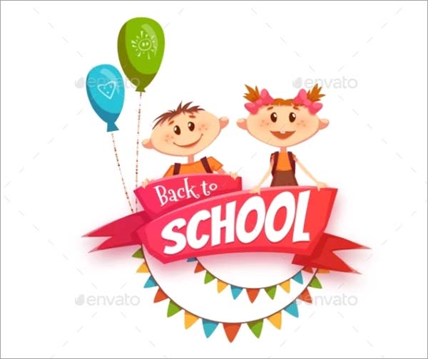 Back to School Cartoon Poster Template