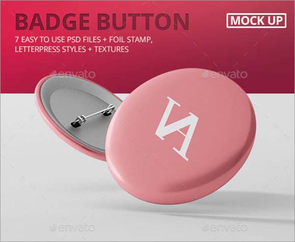 Badge Button PSD Mock-Ups
