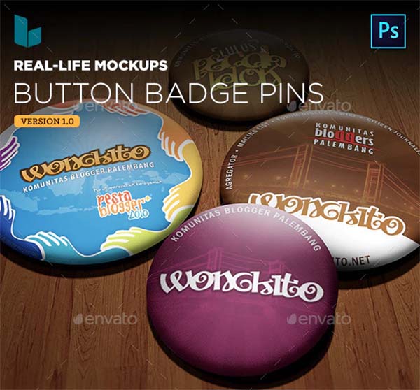 Button Badge Pin Real-life Mockups