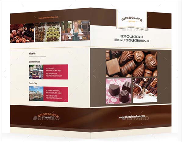 Chocolate Shop Bifold Brochure Template
