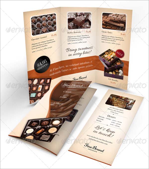 Chocolate Shop Trifold Brochure Template