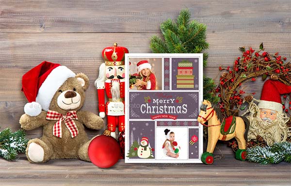 Christmas Greeting Card PSD Template