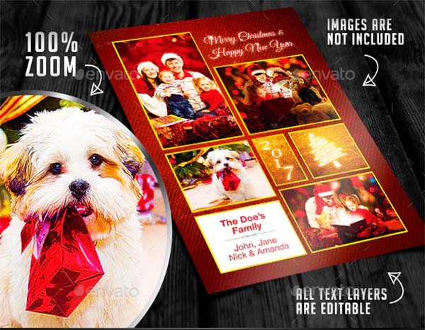 Christmas Photo Card Design Template