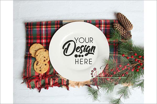 Christmas Plate Mockup