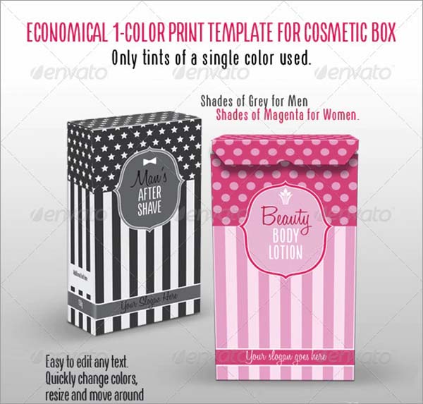 Cosmetic Single Color Box Template