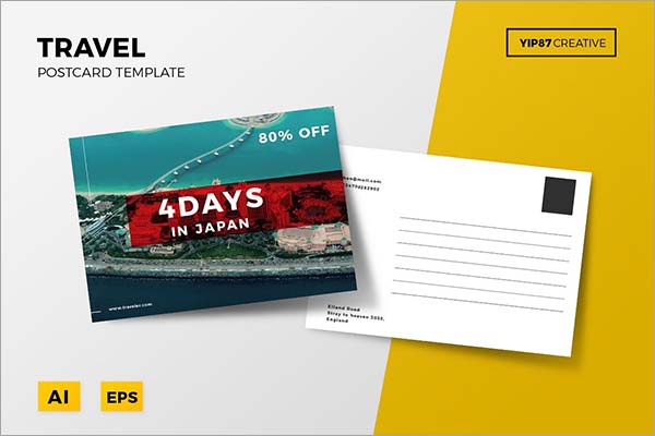 Creative Travel Postcard PSD Template