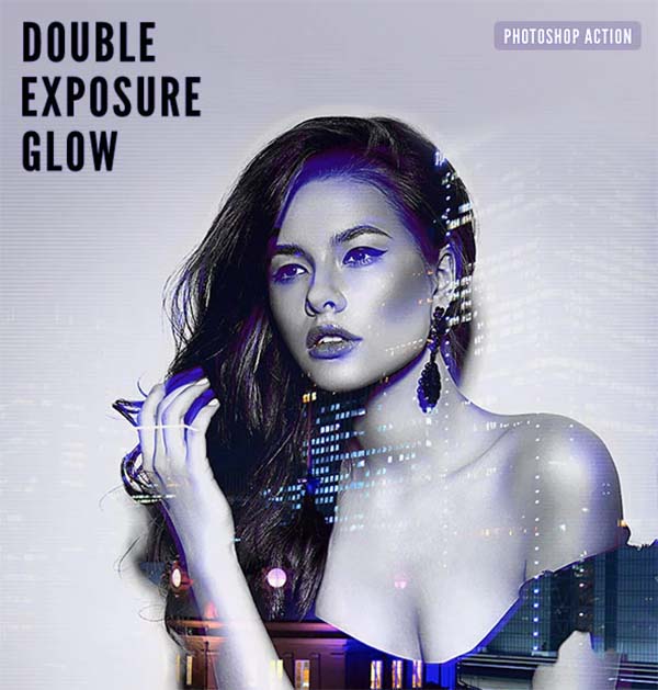 Double Exposure Glow Photoshop Action
