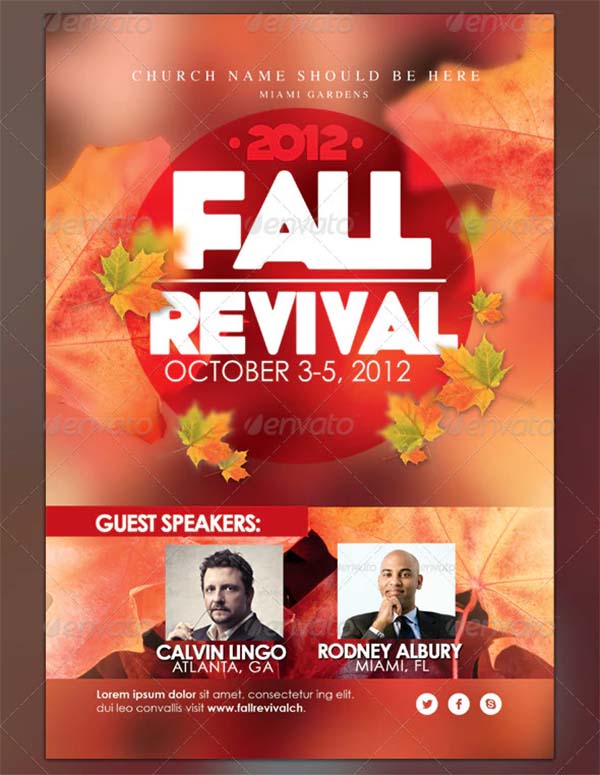 Fall Revival Flyer Template Designs