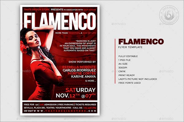 Flamenco Dancing Flyer Template