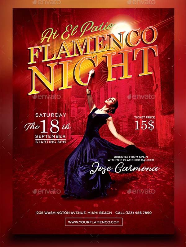 Flamenco Night Flyer PSD Template