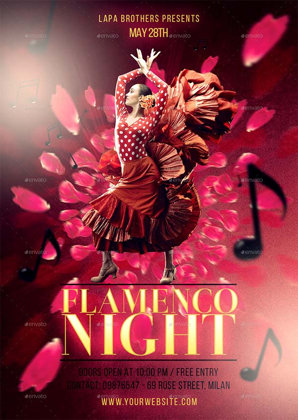 Flamenco Night PSD Flyer Template
