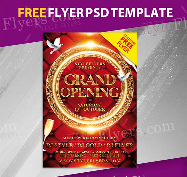 Free Grand Opening PSD Flyer Template