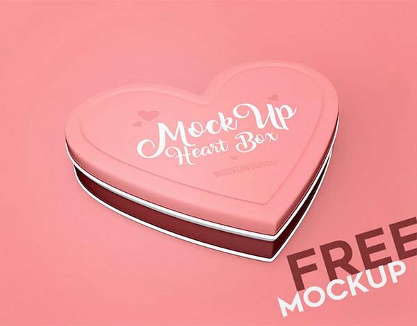Free PSD Heart Box Mockup