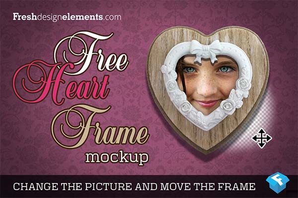 Free Valentine Love Heart Frame Mockup
