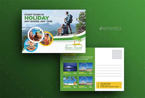 Holiday Tour & Travel Postcard Template