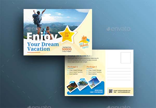 Holiday Travel Postcard Template