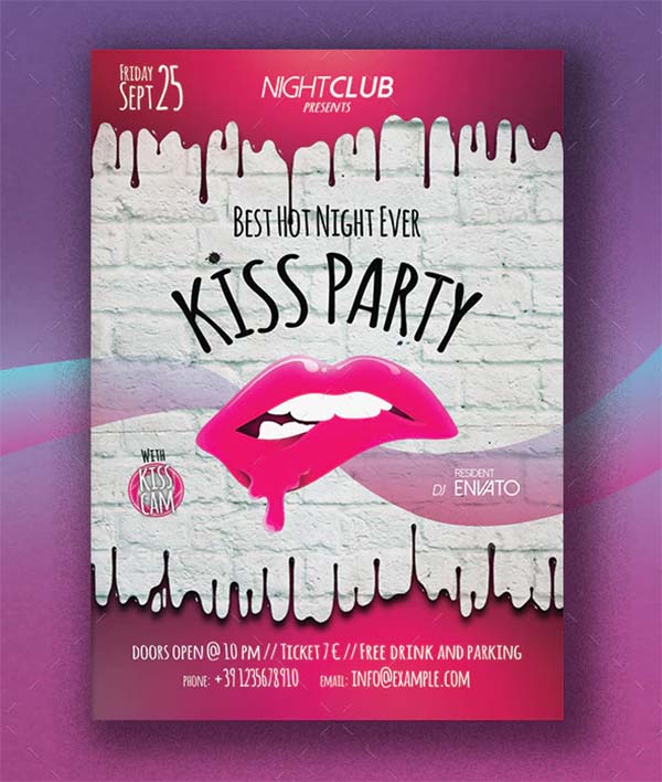 Kiss Night Party Flyer Template