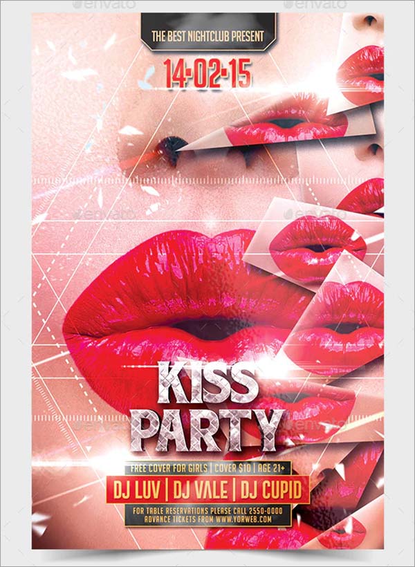 Kiss Party Flyer Template