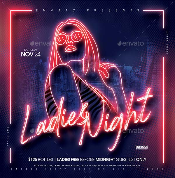 Ladies Night Flyer PSD Template
