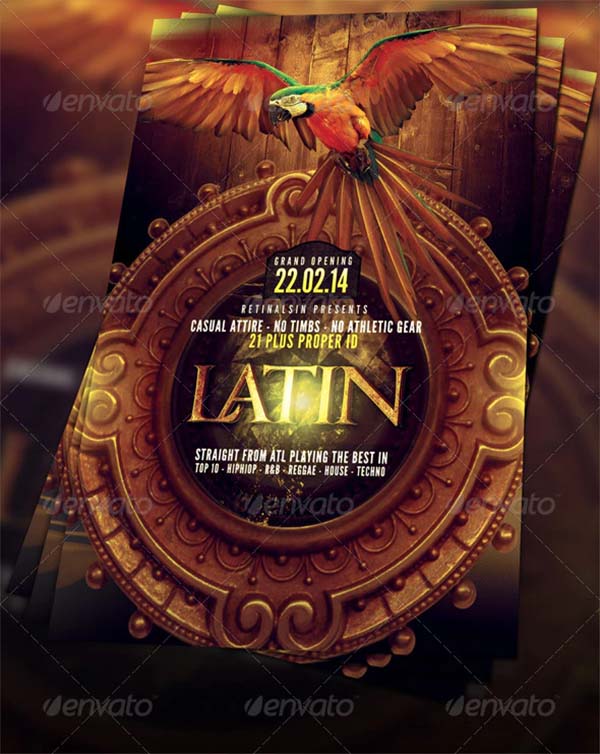 Latin Party Flyer Template Design