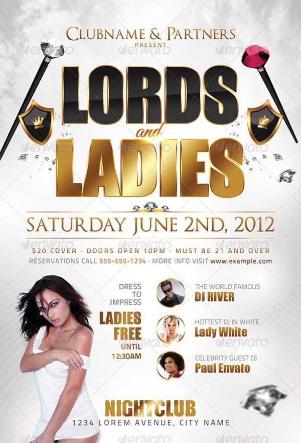 Lords And Ladies Flyer Template