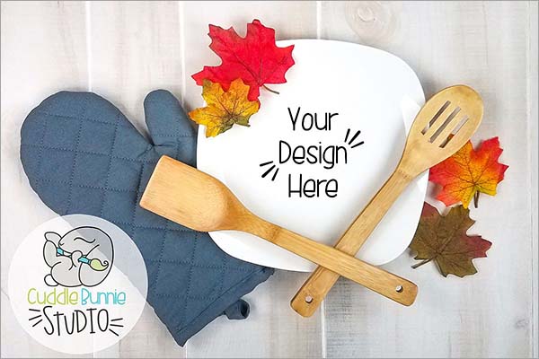Plate Kitchen Autum Mockup
