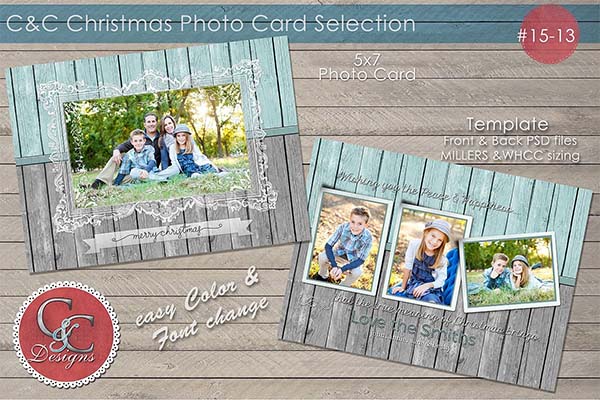 Print Christmas Photo Card PSD Template