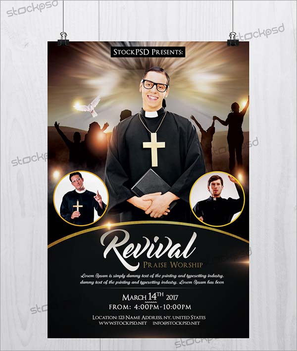 Revival Church & Pastor Freebie PSD Flyer Template
