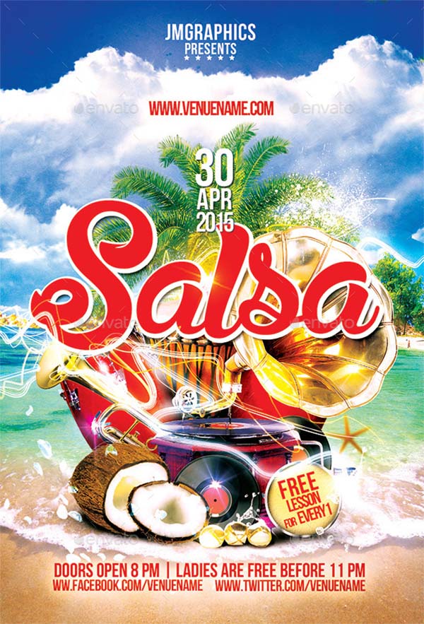 Salsa Flyer PSD Template