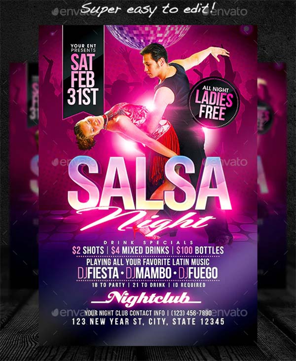 Salsa Night Flyer Template