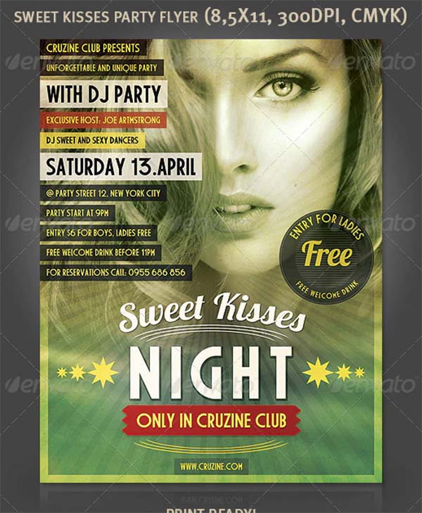 Sweet Kisses Party Flyer Template