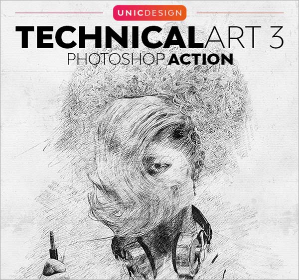 Technical Art 3 Photoshop Action